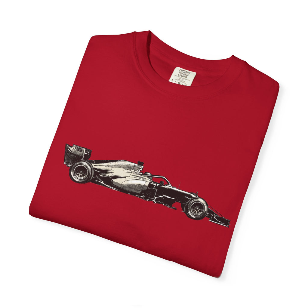 Vintage F1 Car Unisex Garment-Dyed T-shirt, Racing Tee, Motorsport Shirt, Race Car Lover Gift, Car Enthusiast Top