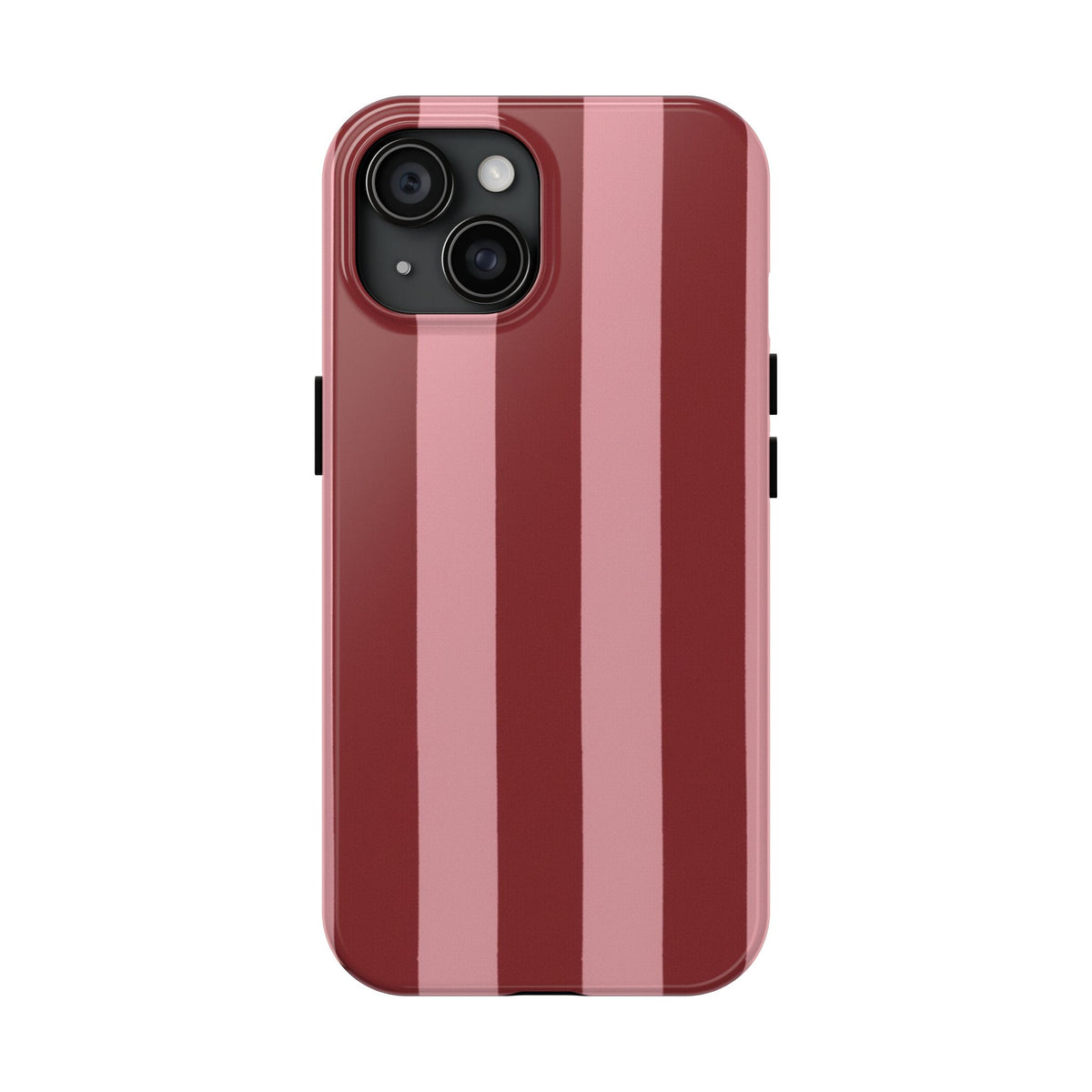 Striped Burgundy & Blush Phone Case