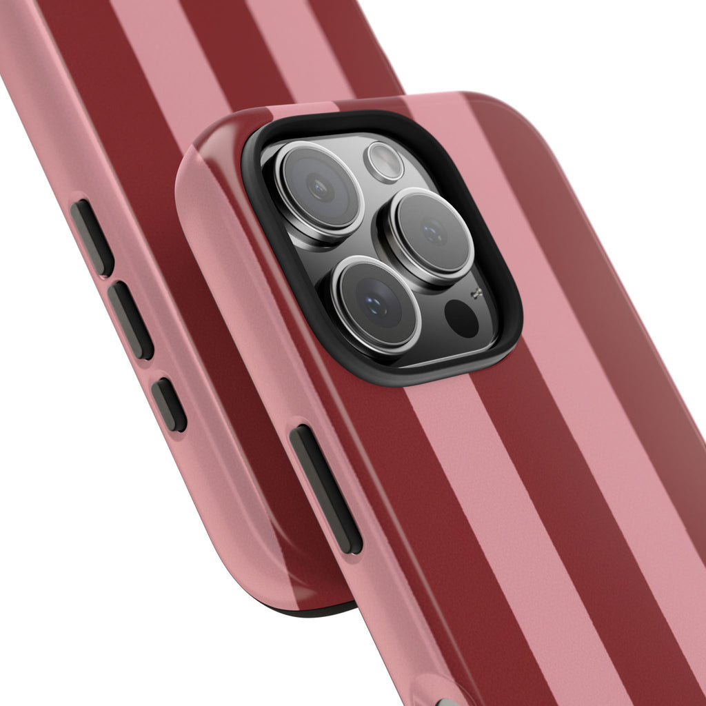 Striped Burgundy & Blush Phone Case