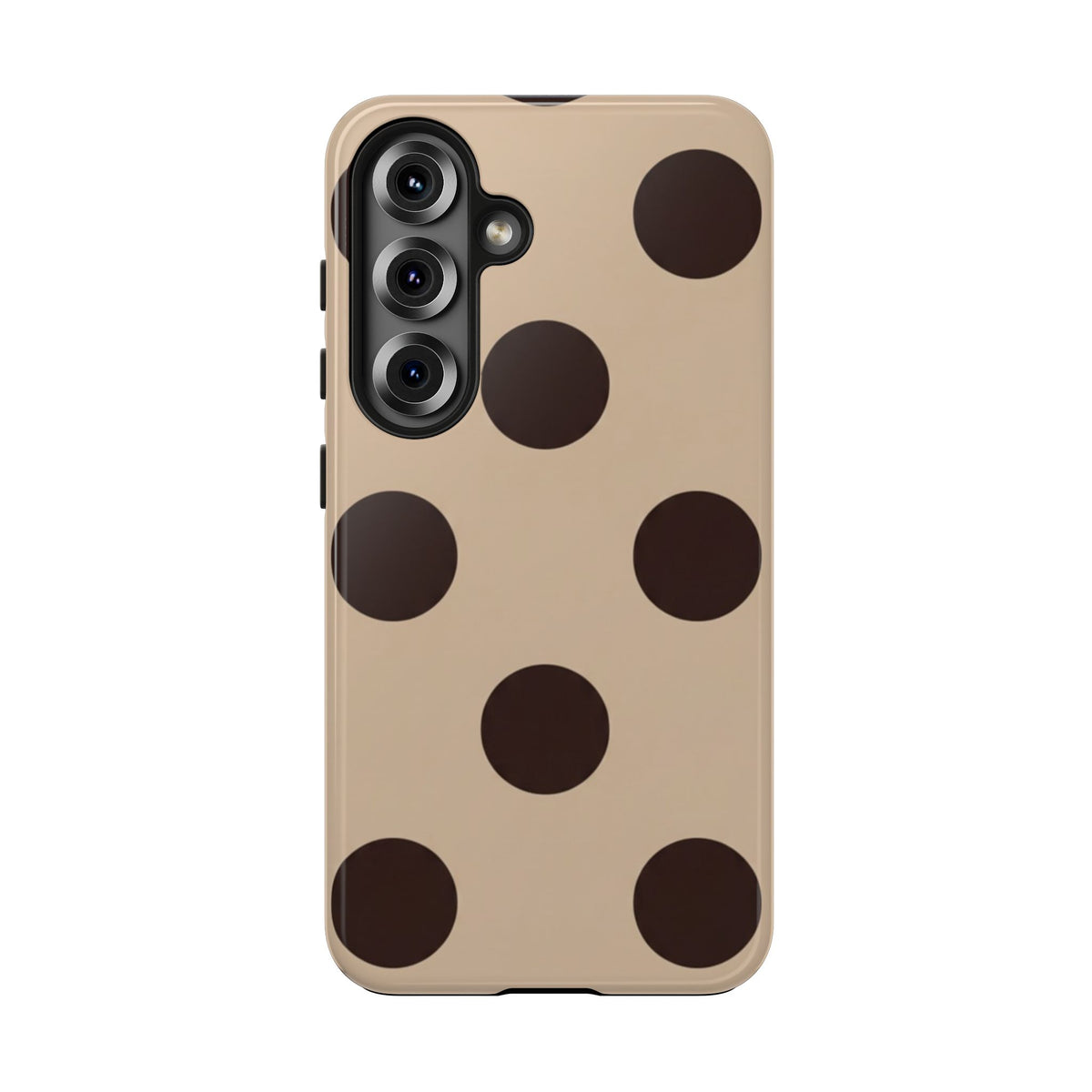Chocolate Polka Dot Tough Phone Case — Beige Protective Phone Cover