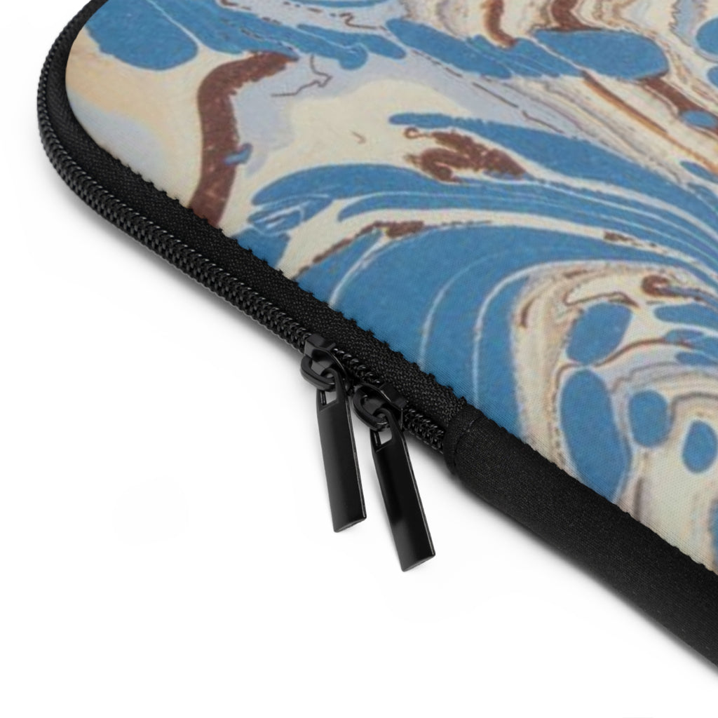 Blue Brown Marble Swirl Laptop Sleeve