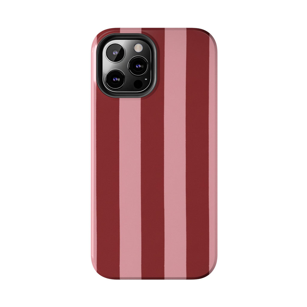 Striped Burgundy & Blush Phone Case