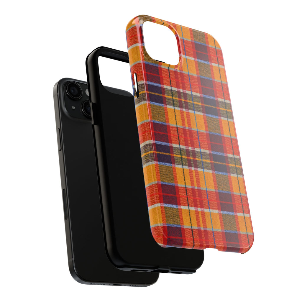 Autumn Plaid Tough Phone Case | Orange Red Yellow Plaid