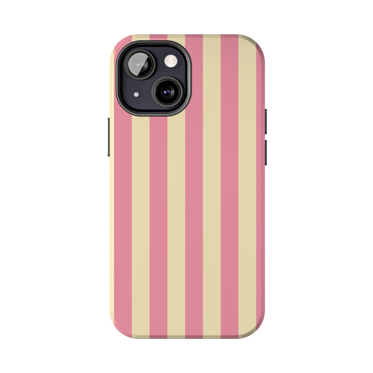 Pink Cream Vertical Candy Stripe Phone Case | Tough Phone Cases