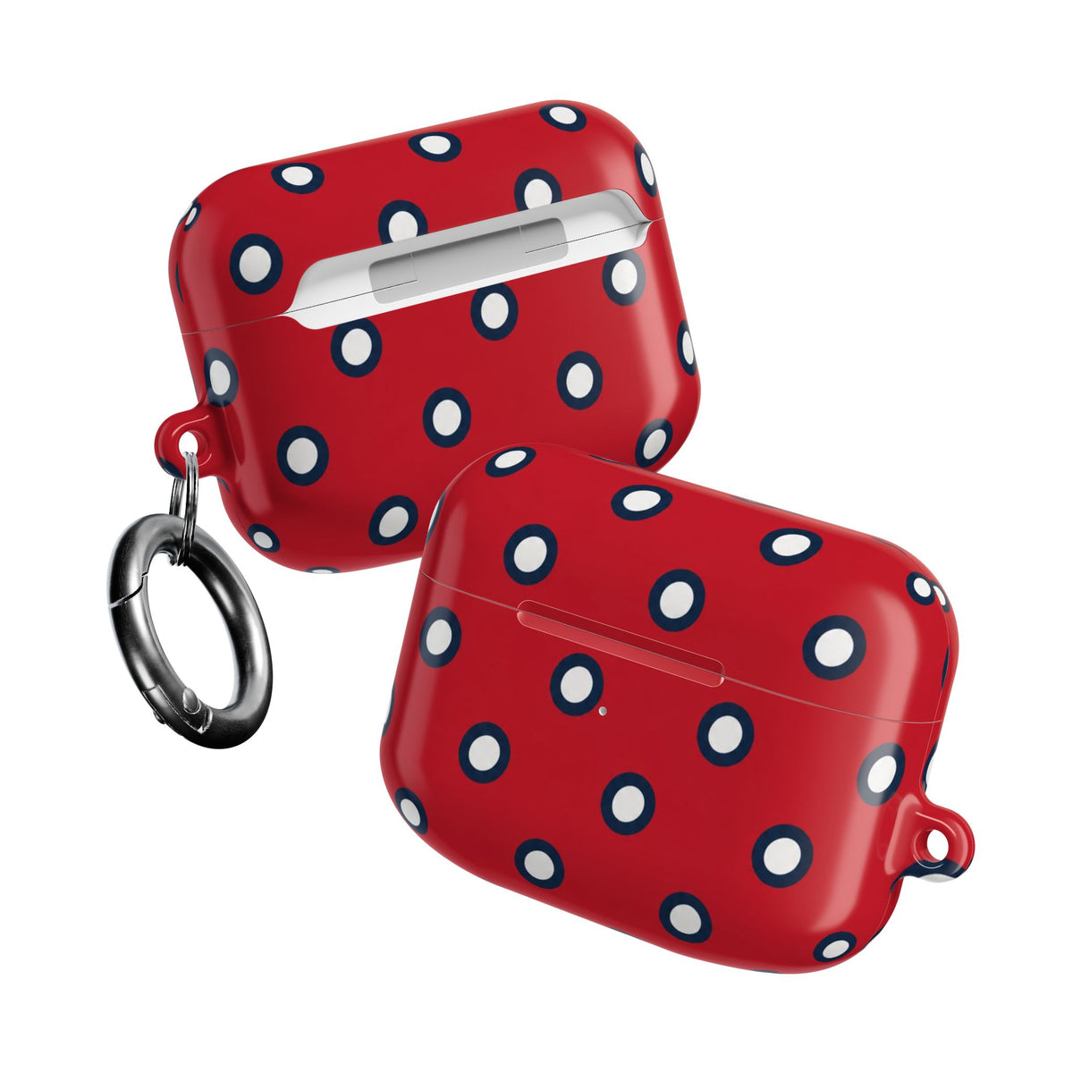 Navy Polka Dot Red AirPod Case