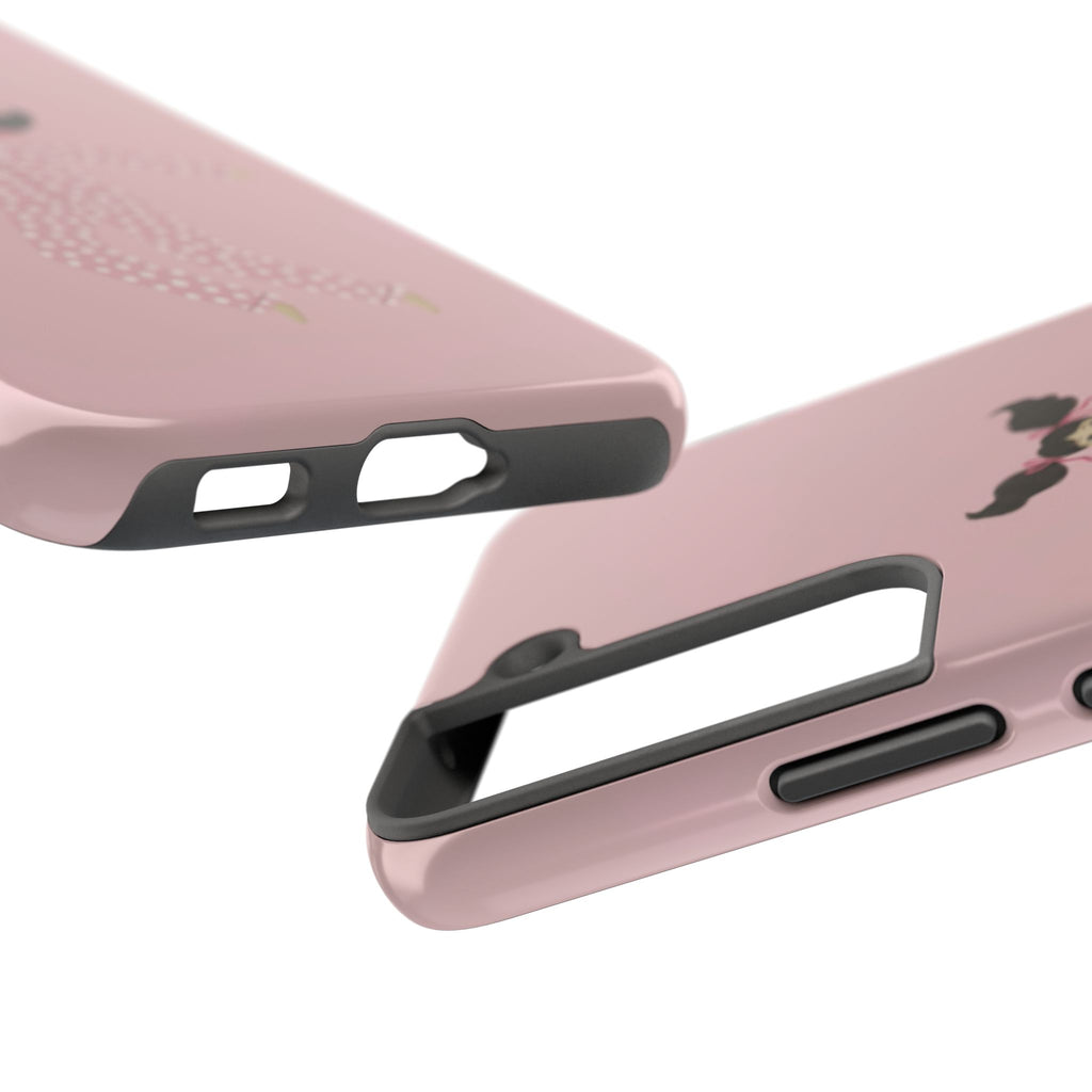 Pink Girl Drawing Tough Phone Case, Cute Protective Cover, Stylish Phone Accessories, Customizable Phone Case, Trendy Cell Phone Case