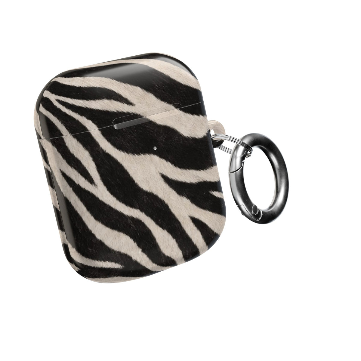 Zebra Print AirPod Case | Black White Stripes, Faux Fur Pattern