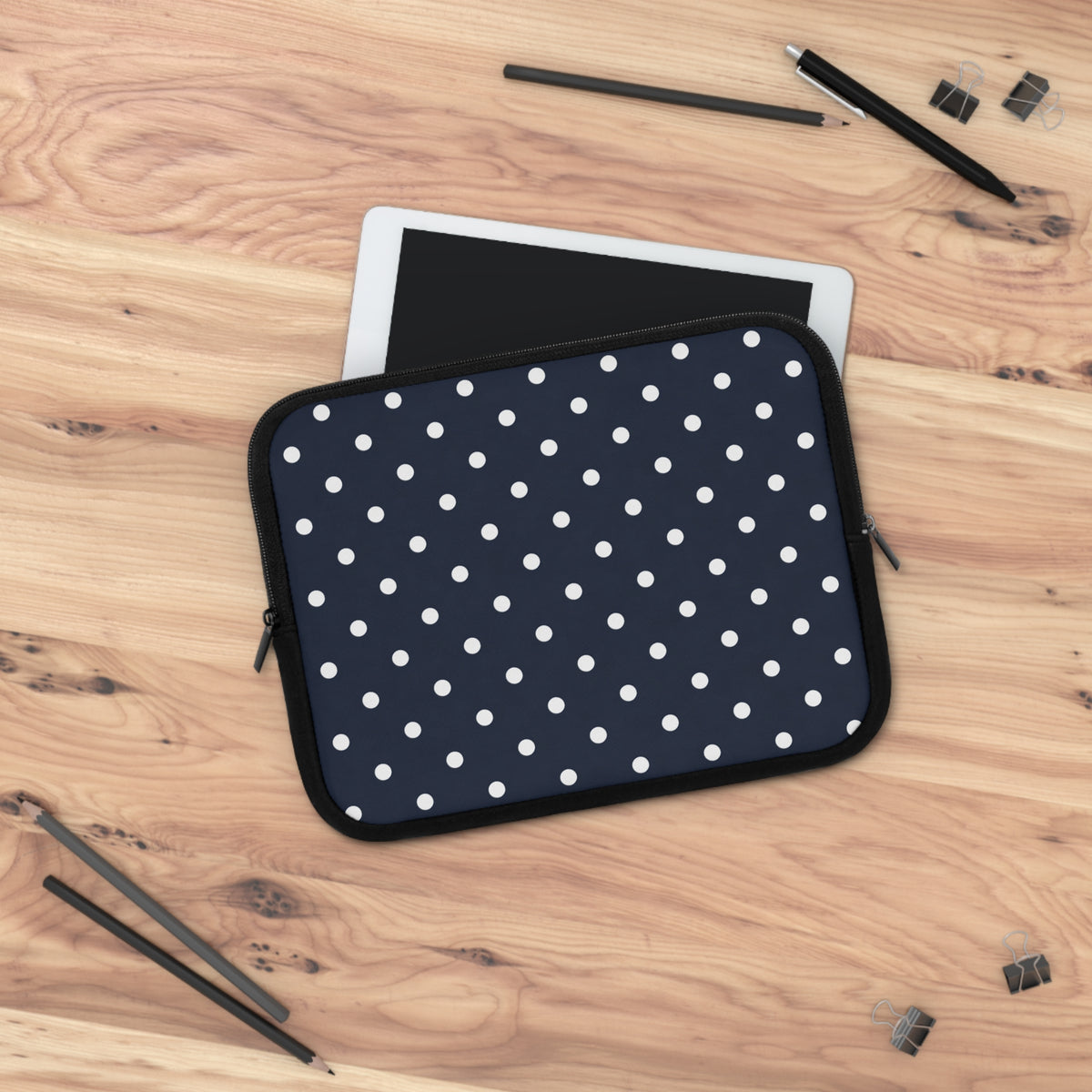 Navy Polka Dot Laptop Sleeve