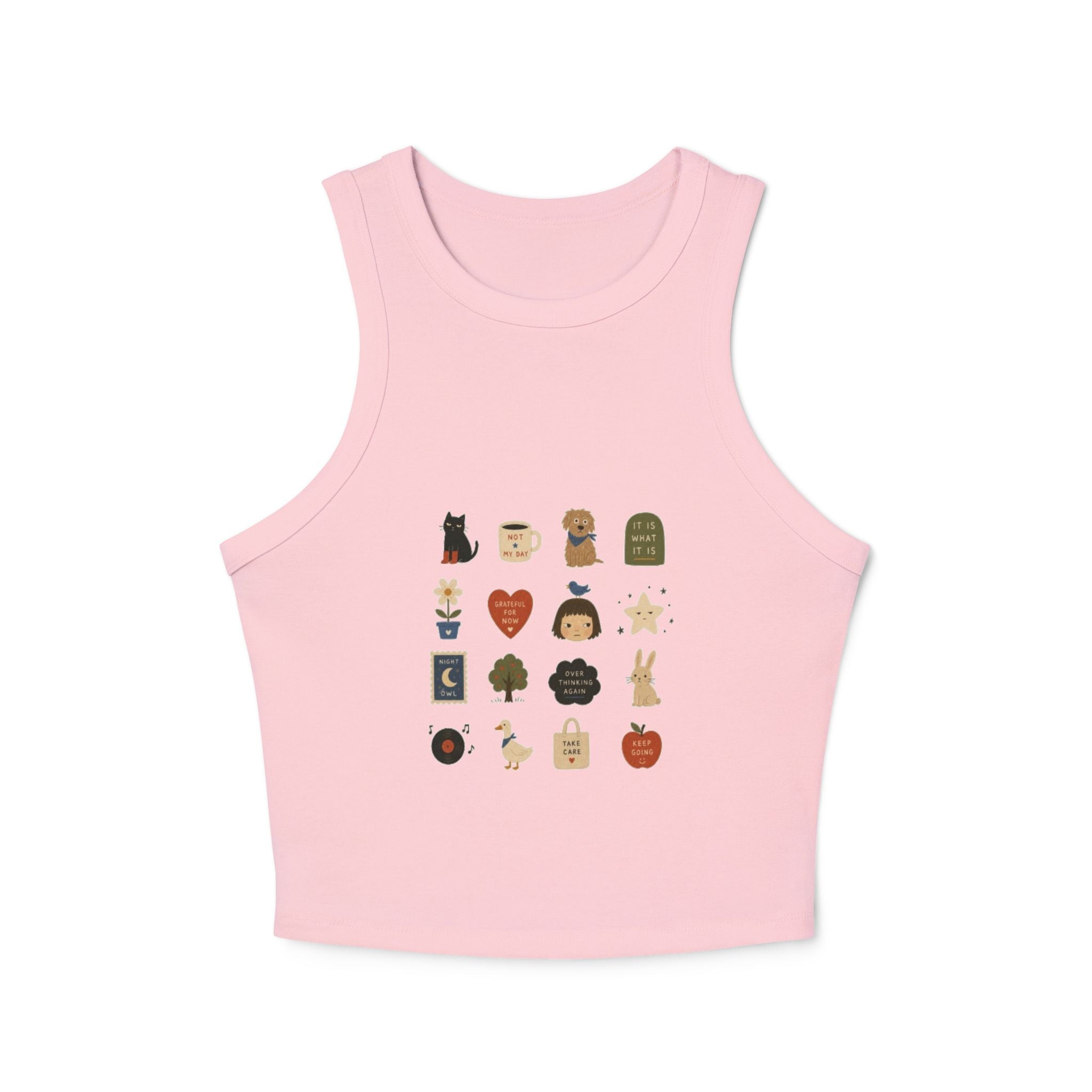 Cozy Autumn Icons tank top | fall stickers, pumpkin, coffee, sweater weather