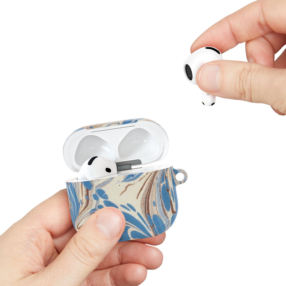 Blue Brown Marble AirPod Case