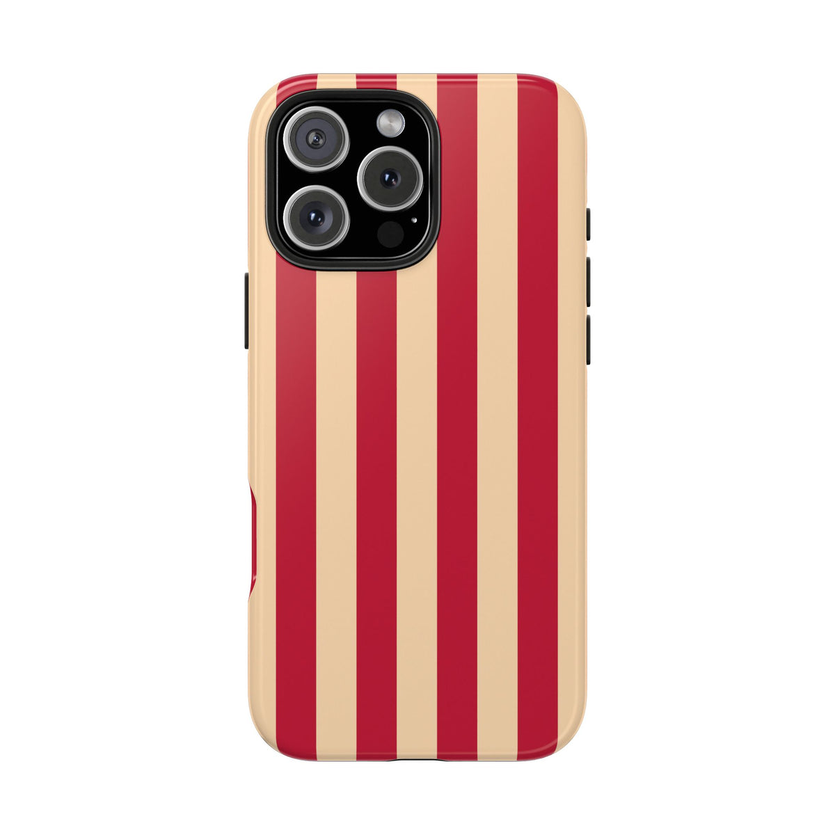 Retro Red & Cream Stripe Phone Case — Tough Protective Cover