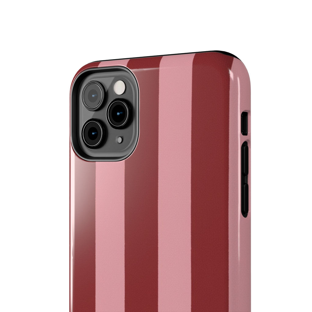 Striped Burgundy & Blush Phone Case