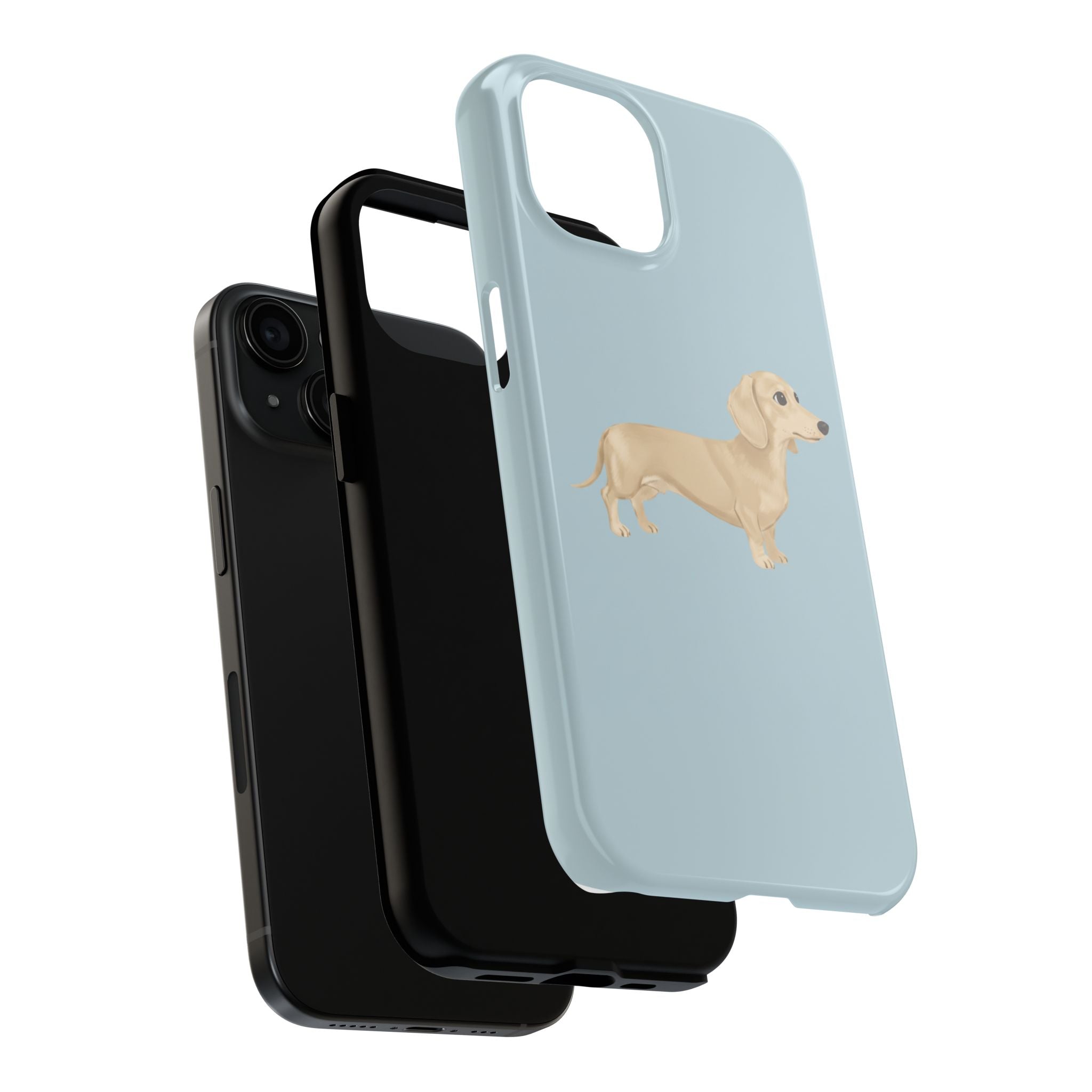 Tough Phone Cases, Dachshund Dog Blue Protective Cover, Strong Phone Shell, Rugged Device Case, Hard Smartphone Sleeve, Resilient Mobile