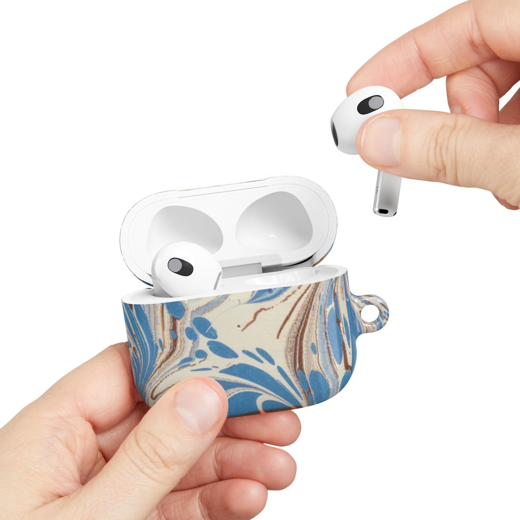 Blue Brown Marble AirPod Case