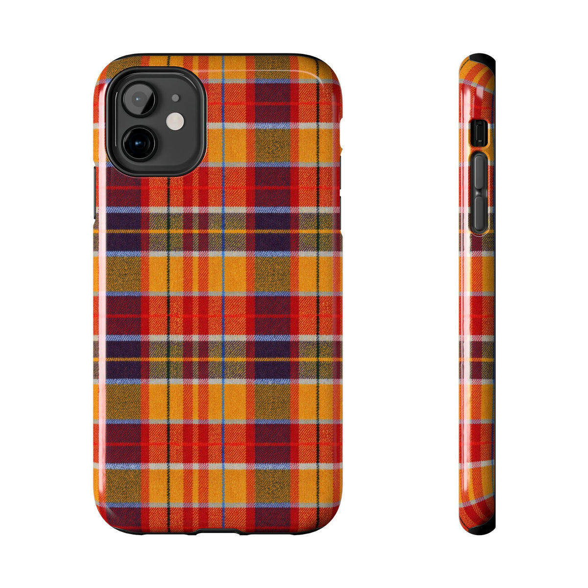 Autumn Plaid Tough Phone Case | Orange Red Yellow Plaid