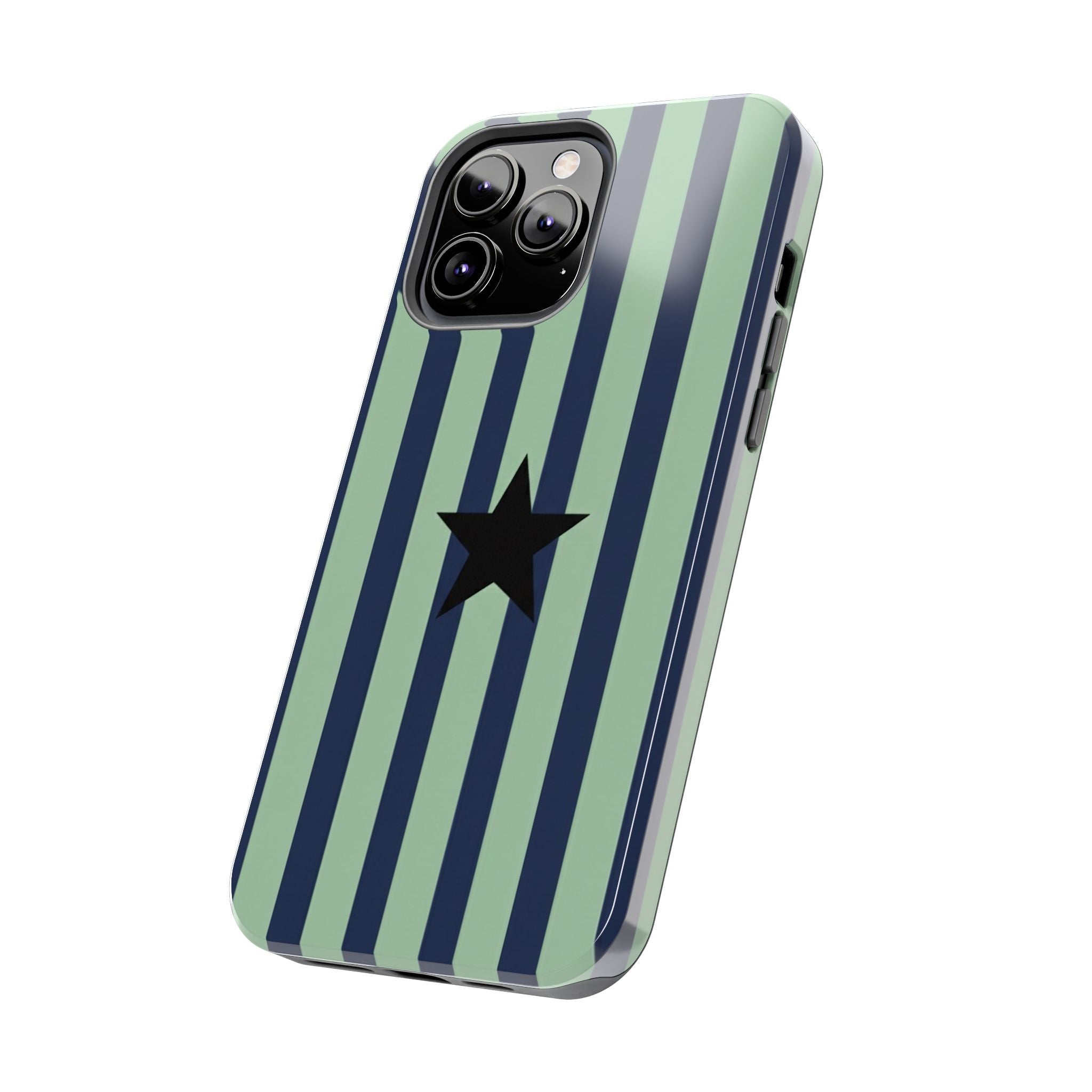 Stylish Tough Phone Cases, Durable Smartphone Covers, Trendy Tech Accessories, Unique Gifts for Teens, Striped Star Design