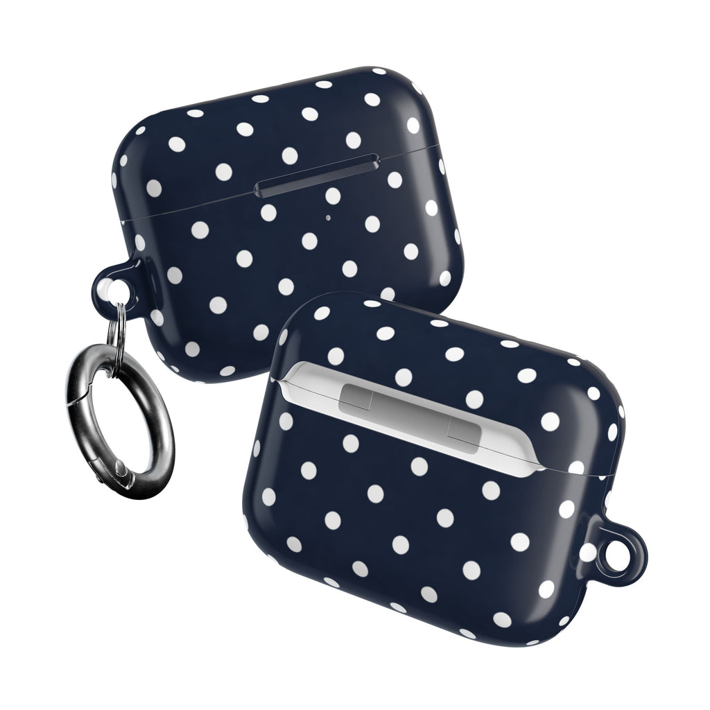 Navy Polka Dot AirPod Case
