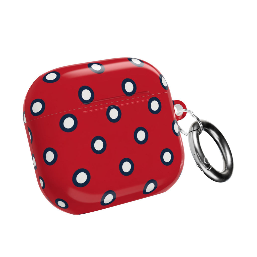Navy Polka Dot Red AirPod Case