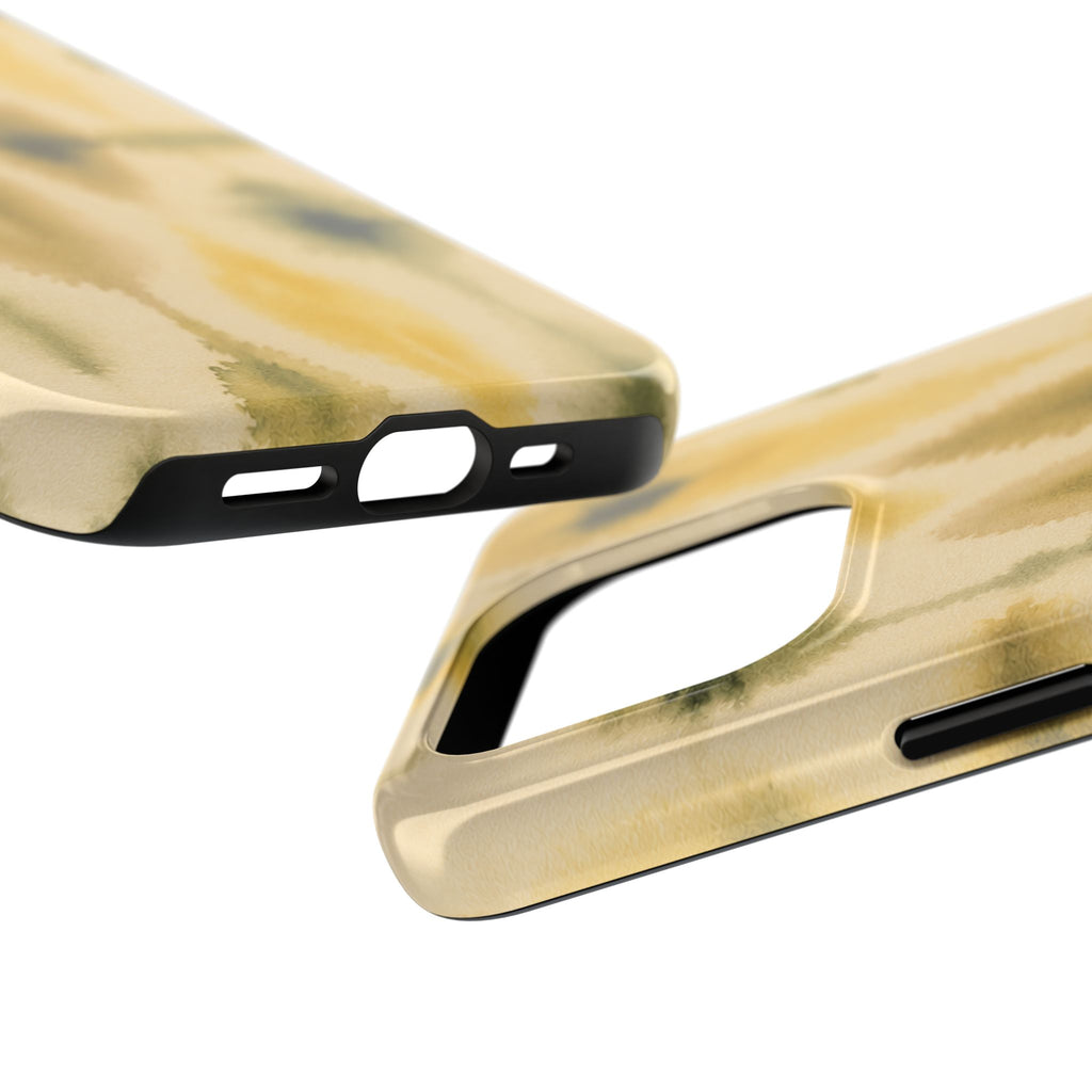 Watercolor Trees Phone Case | Abstract Forest Pattern, Olive & Mustard