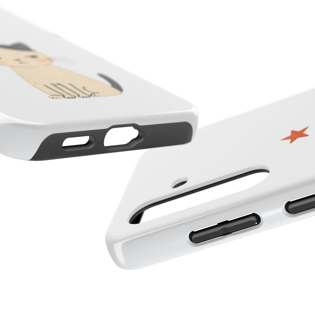Grumpy Cat Illustration Phone Case | Cute Cat with Star Tough Case