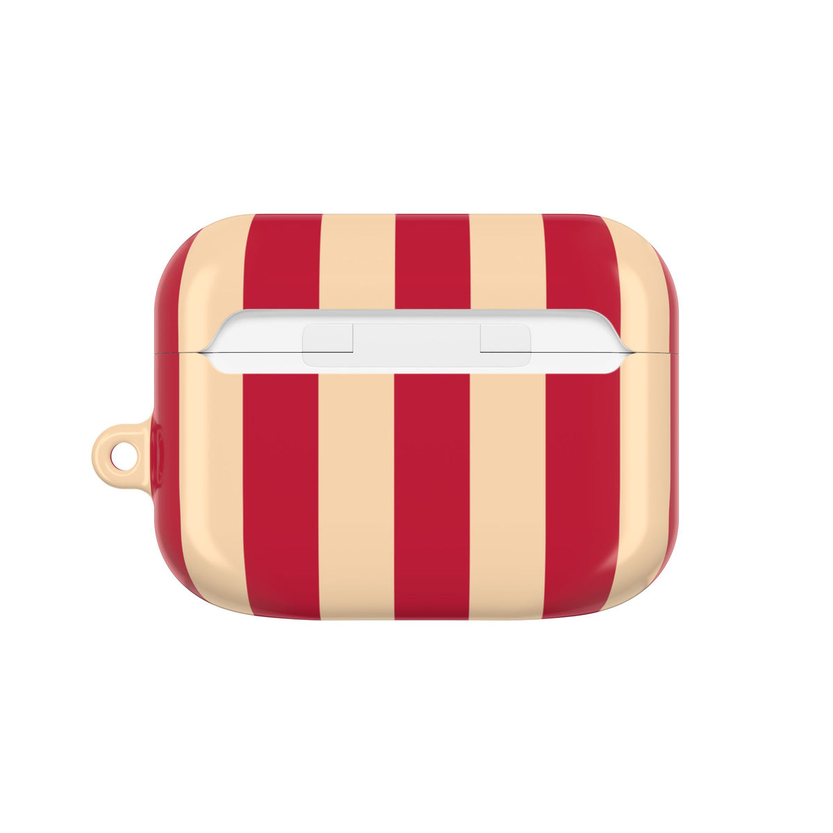 Red and Cream Stripe AirPod Case