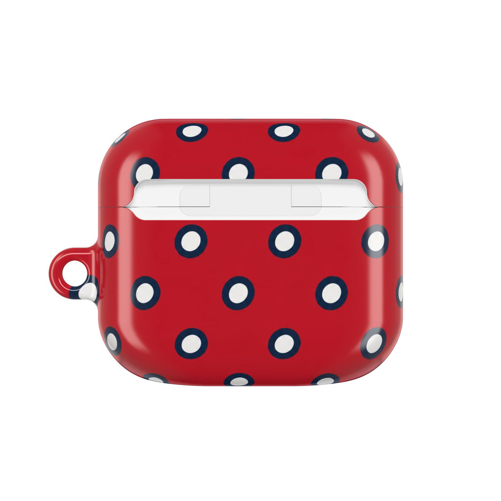 Navy Polka Dot Red AirPod Case
