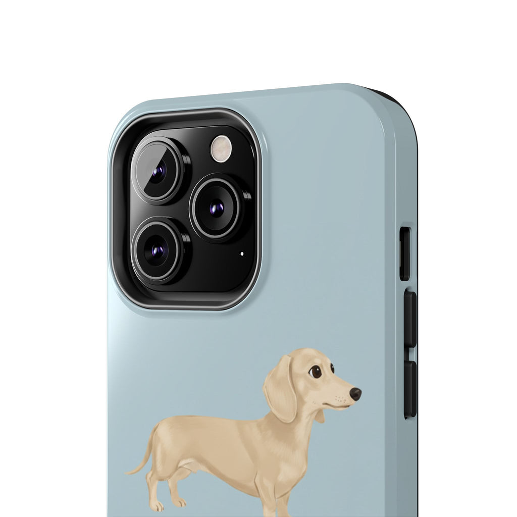Tough Phone Cases, Dachshund Dog Blue Protective Cover, Strong Phone Shell, Rugged Device Case, Hard Smartphone Sleeve, Resilient Mobile