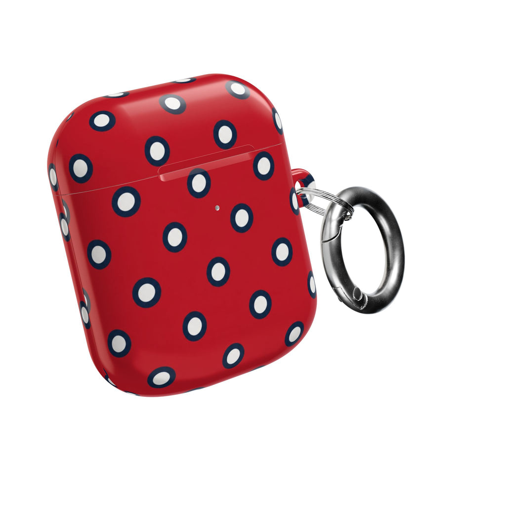 Navy Polka Dot Red AirPod Case