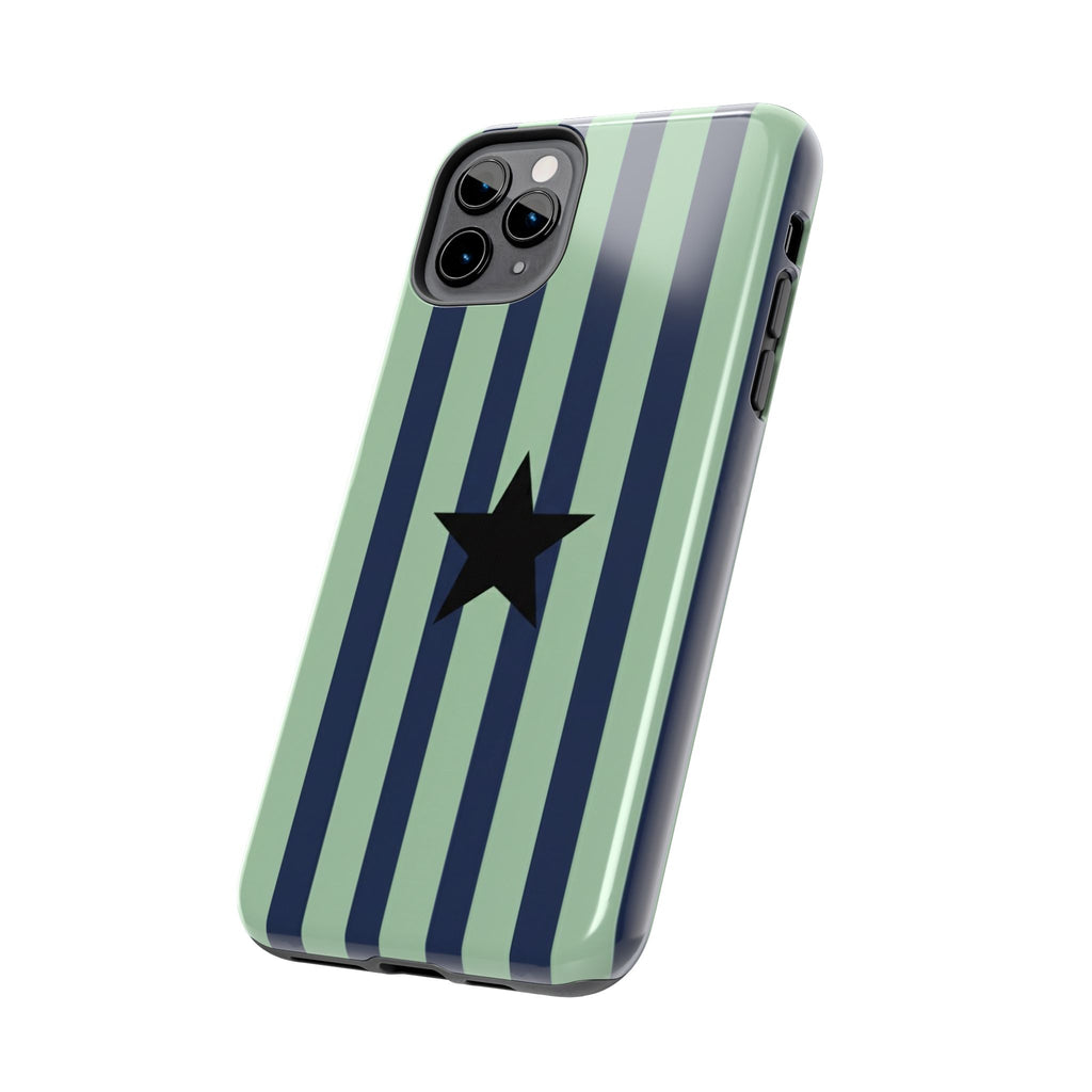 Stylish Tough Phone Cases, Durable Smartphone Covers, Trendy Tech Accessories, Unique Gifts for Teens, Striped Star Design