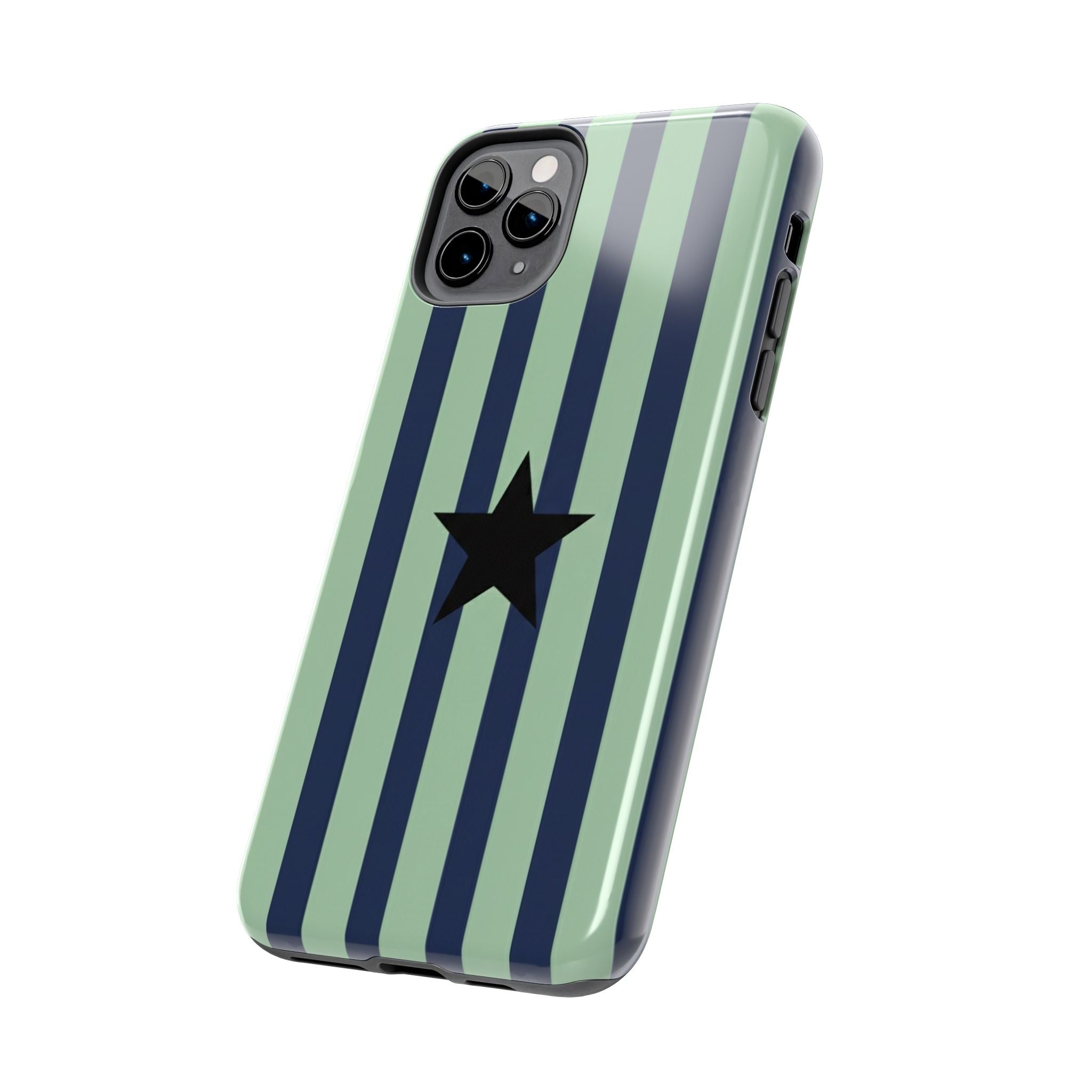 Stylish Tough Phone Cases, Durable Smartphone Covers, Trendy Tech Accessories, Unique Gifts for Teens, Striped Star Design