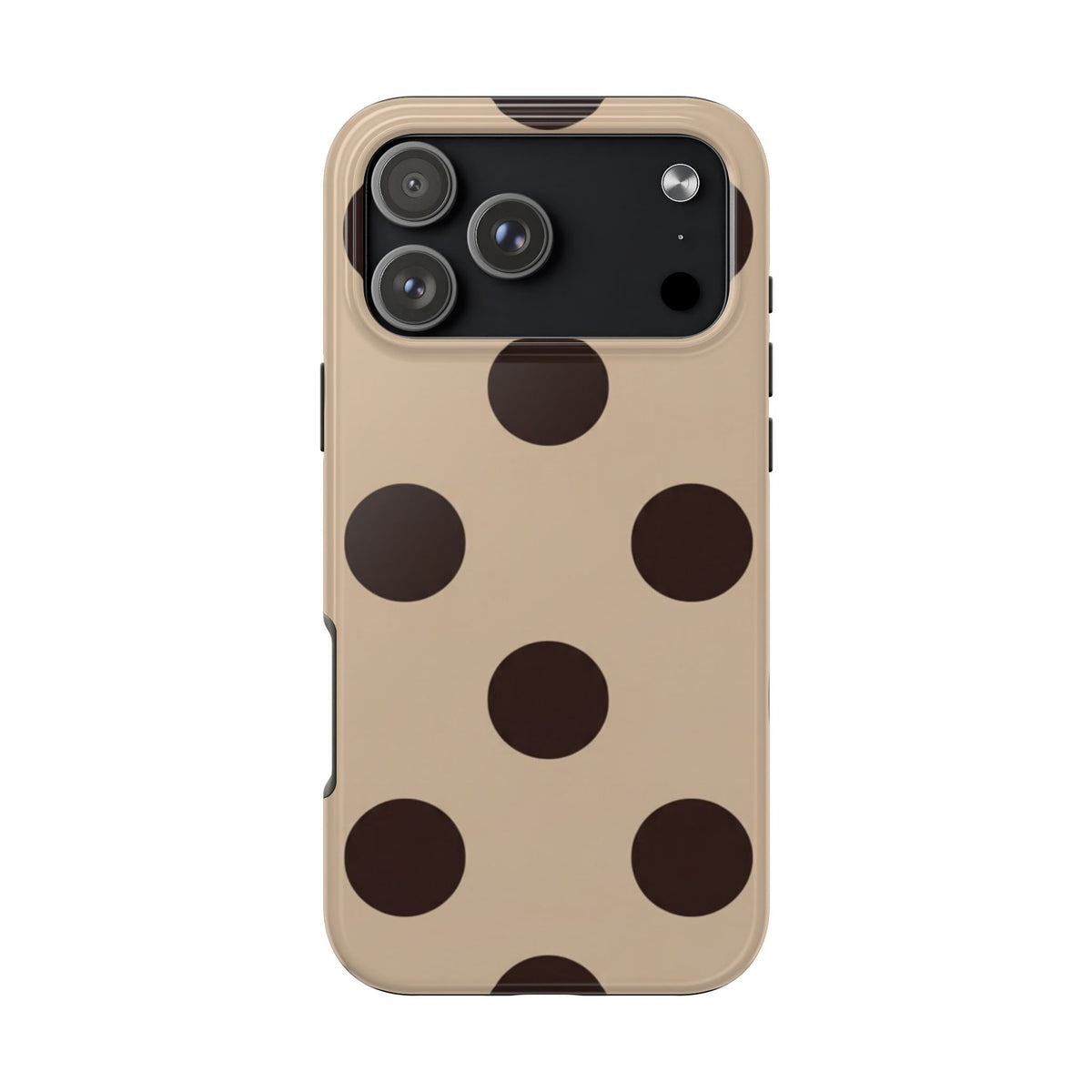 Chocolate Polka Dot Tough Phone Case — Beige Protective Phone Cover