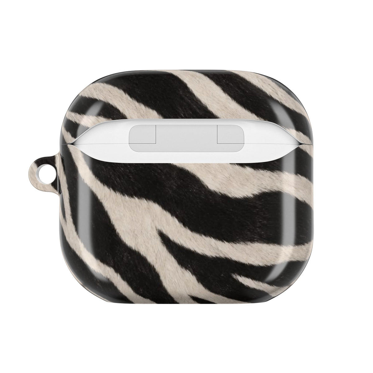 Zebra Print AirPod Case | Black White Stripes, Faux Fur Pattern