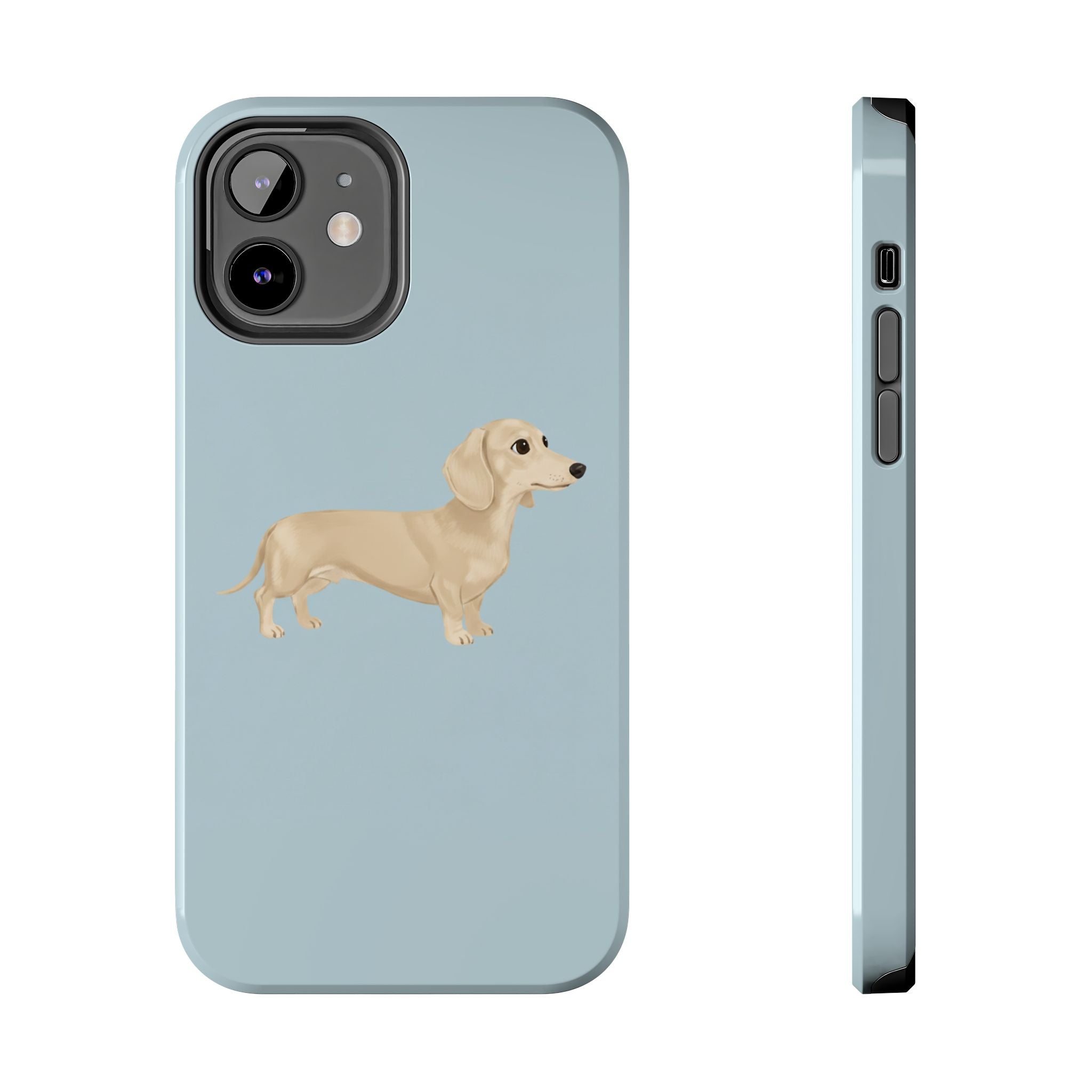 Tough Phone Cases, Dachshund Dog Blue Protective Cover, Strong Phone Shell, Rugged Device Case, Hard Smartphone Sleeve, Resilient Mobile