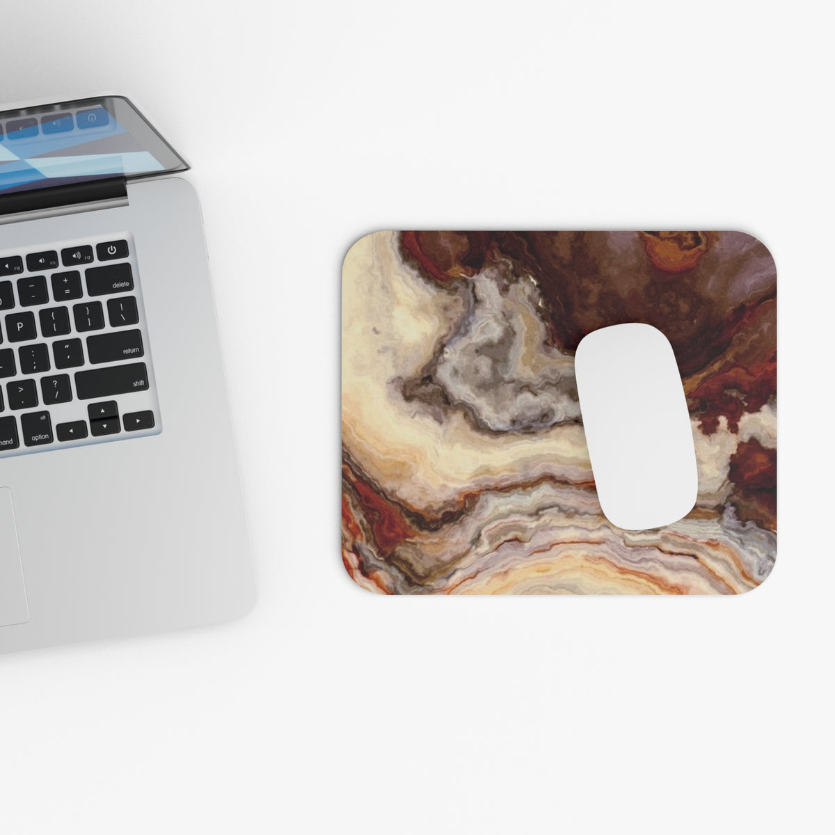 Brown Marble Swirl Mouse Pad