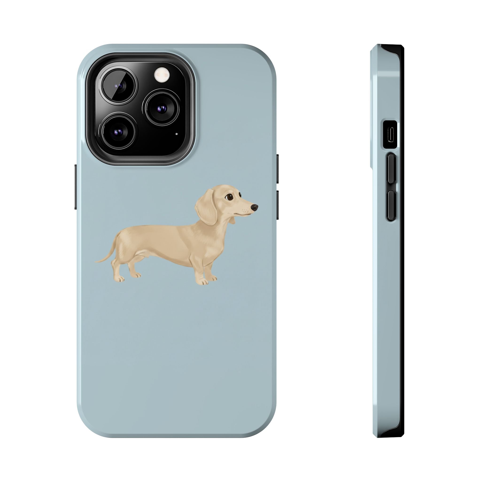 Tough Phone Cases, Dachshund Dog Blue Protective Cover, Strong Phone Shell, Rugged Device Case, Hard Smartphone Sleeve, Resilient Mobile