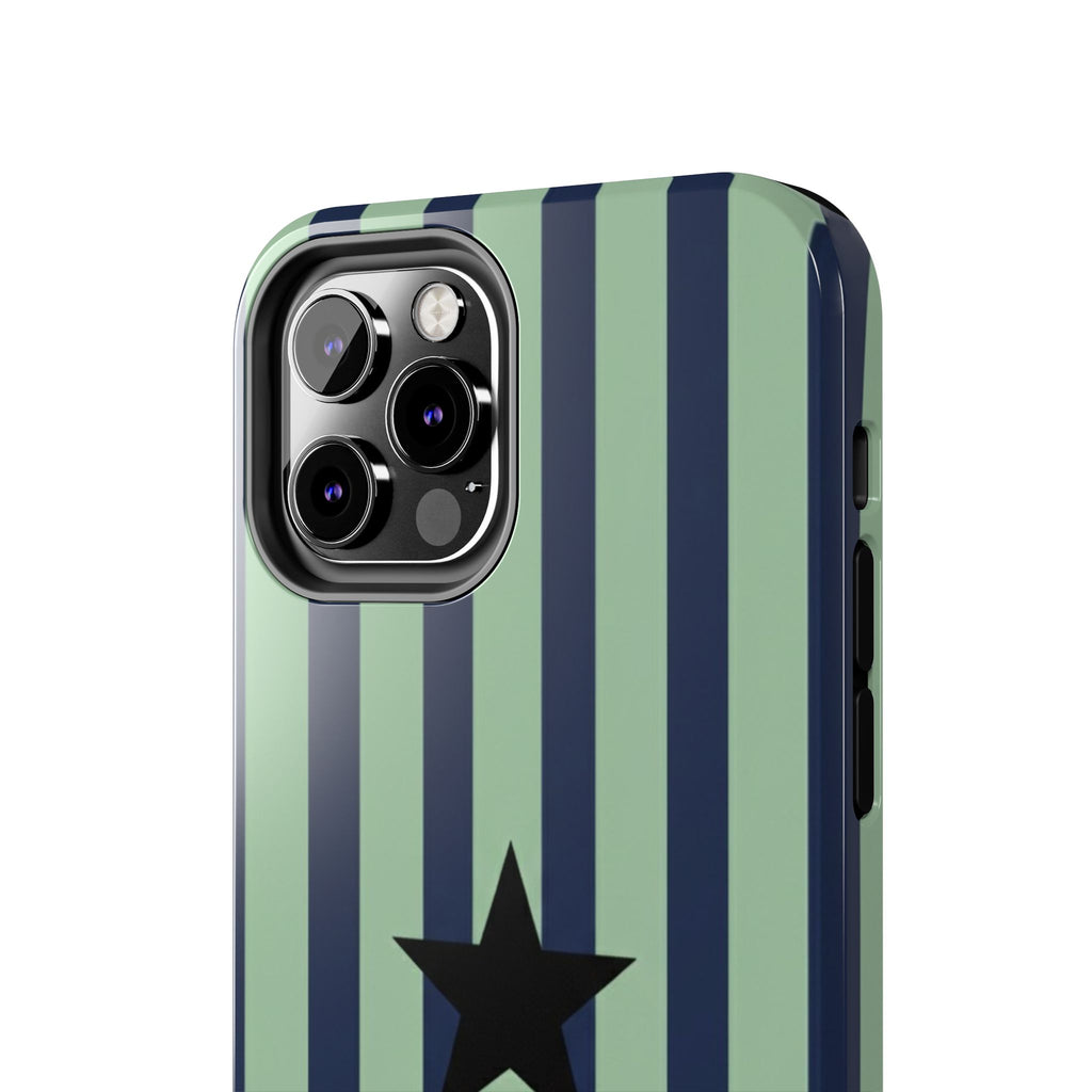 Stylish Tough Phone Cases, Durable Smartphone Covers, Trendy Tech Accessories, Unique Gifts for Teens, Striped Star Design