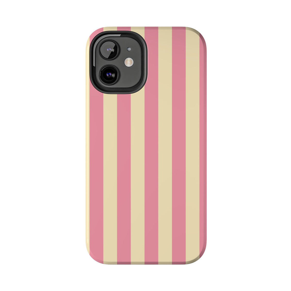 Pink Cream Vertical Candy Stripe Phone Case | Tough Phone Cases