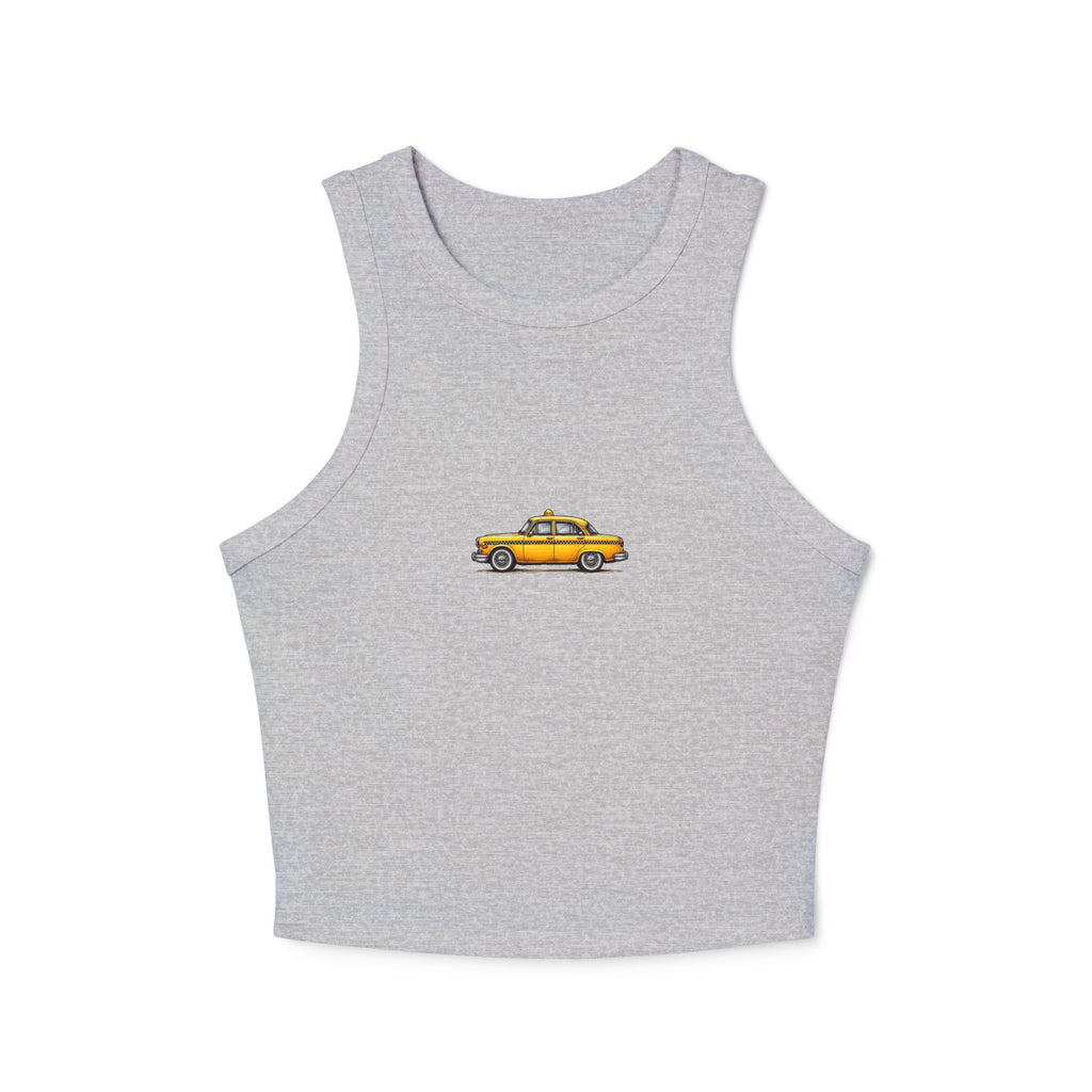 Yellow Taxi Graphic Tank Top | Vintage Cab Illustration