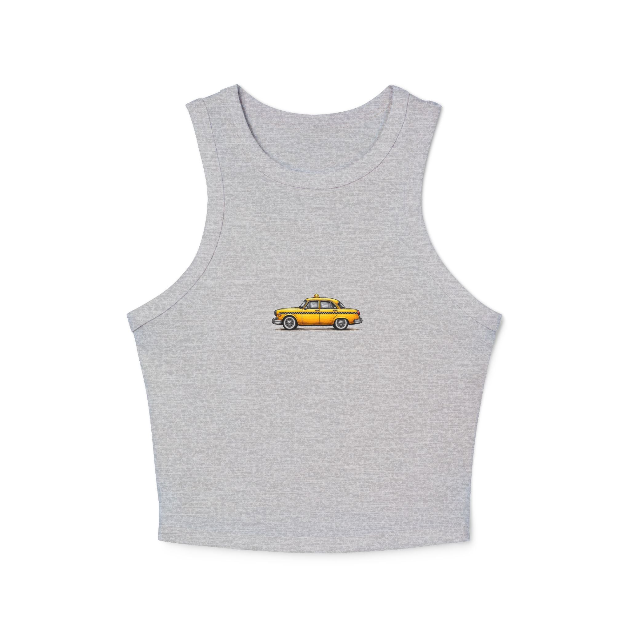Yellow Taxi Graphic Tank Top | Vintage Cab Illustration