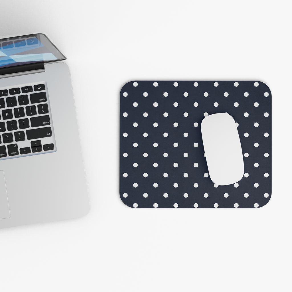Navy Polka Dot Mouse Pad