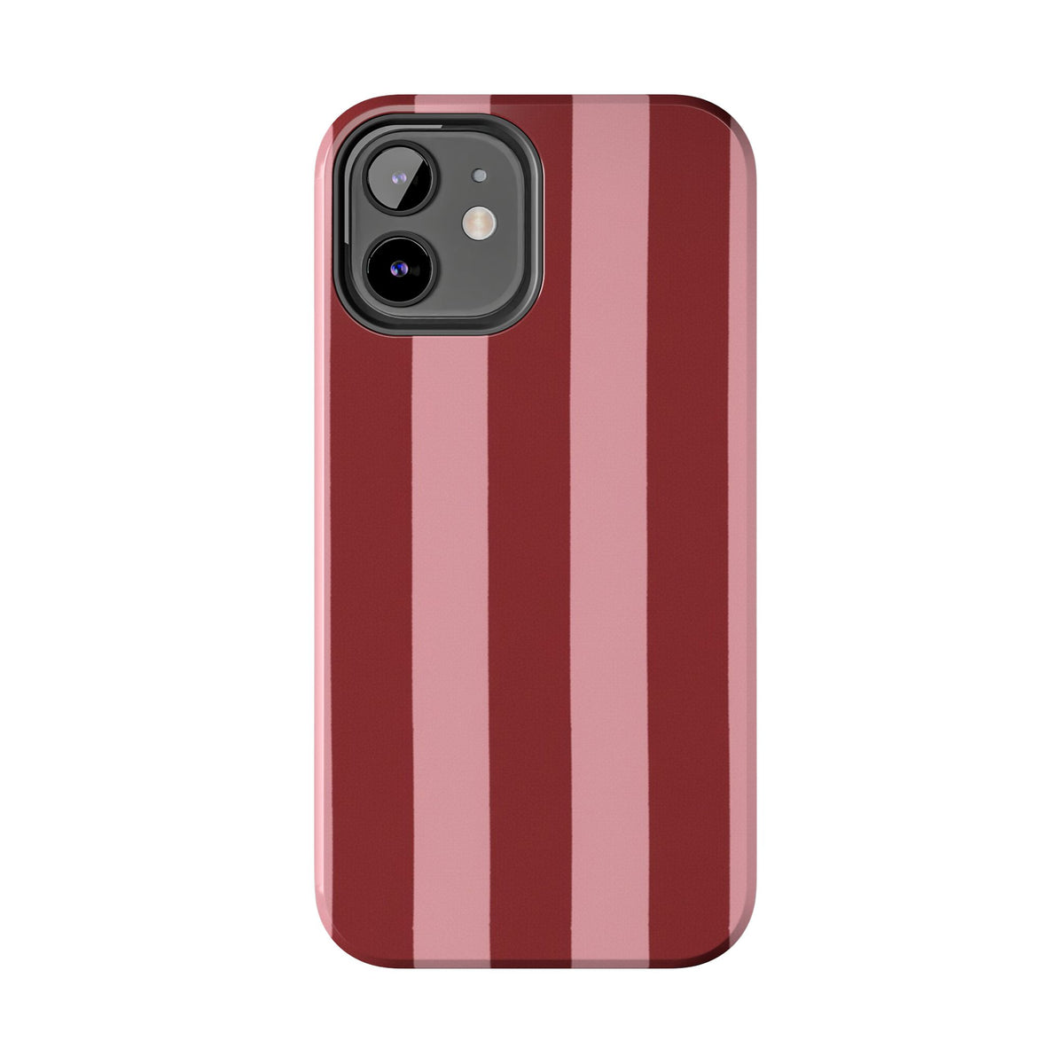 Striped Burgundy & Blush Phone Case