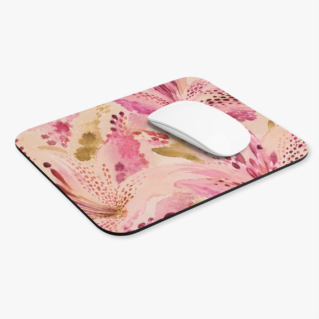 Pink Watercolor lily Mouse Pad