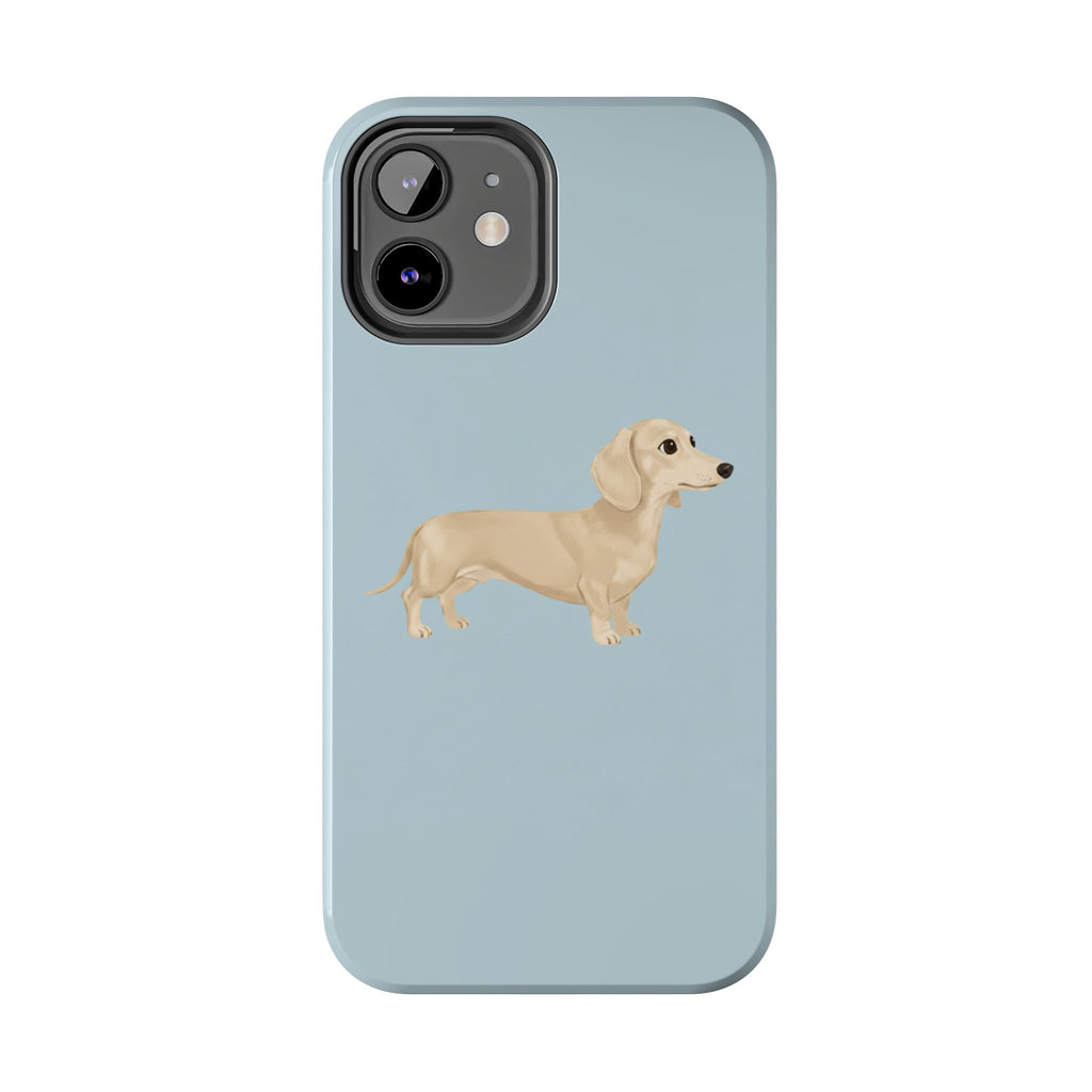 Tough Phone Cases, Dachshund Dog Blue Protective Cover, Strong Phone Shell, Rugged Device Case, Hard Smartphone Sleeve, Resilient Mobile