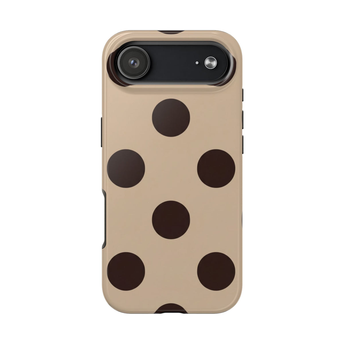 Chocolate Polka Dot Tough Phone Case — Beige Protective Phone Cover