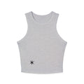 Small Starburst Minimalist Crop Tank Top | Rib Racerback
