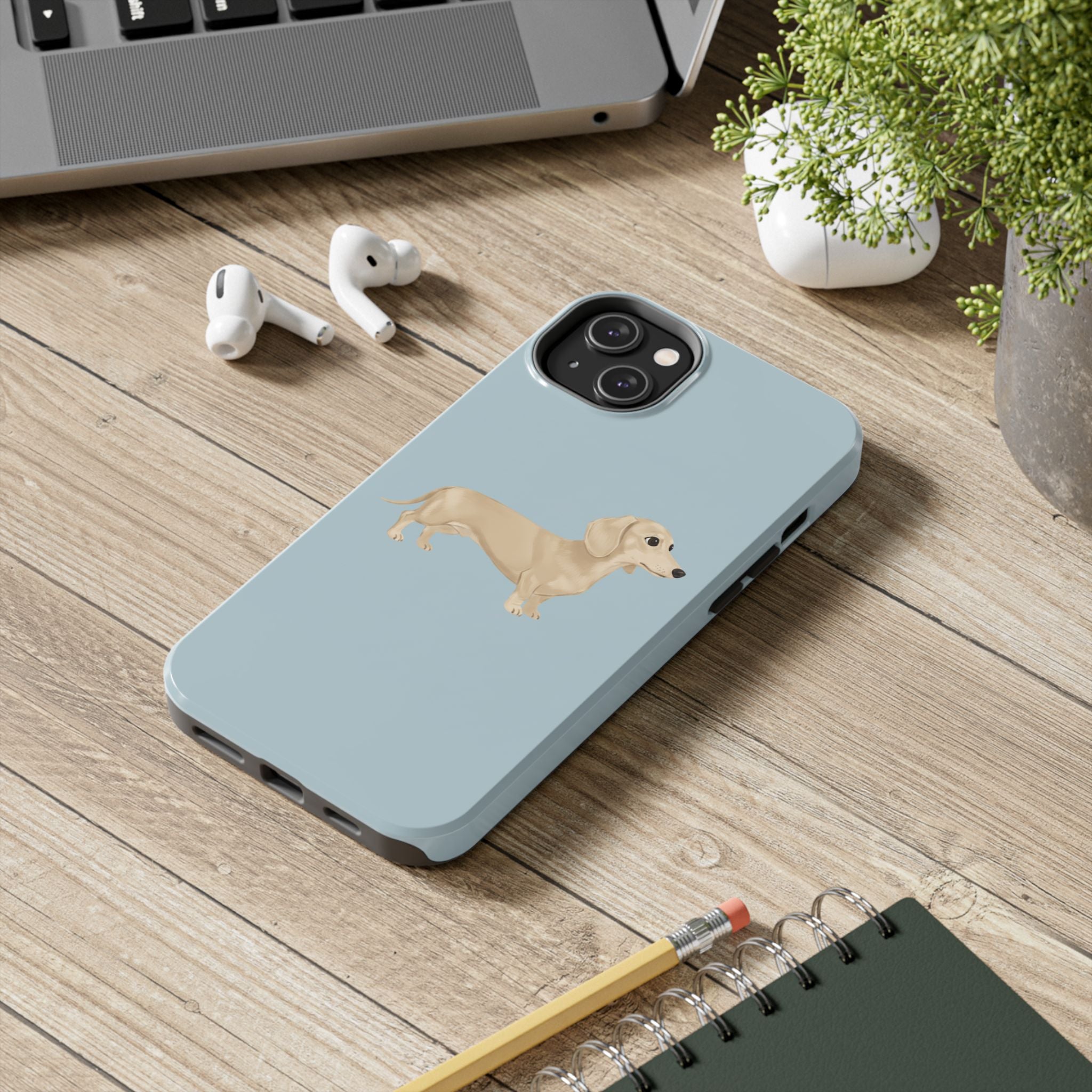 Tough Phone Cases, Dachshund Dog Blue Protective Cover, Strong Phone Shell, Rugged Device Case, Hard Smartphone Sleeve, Resilient Mobile