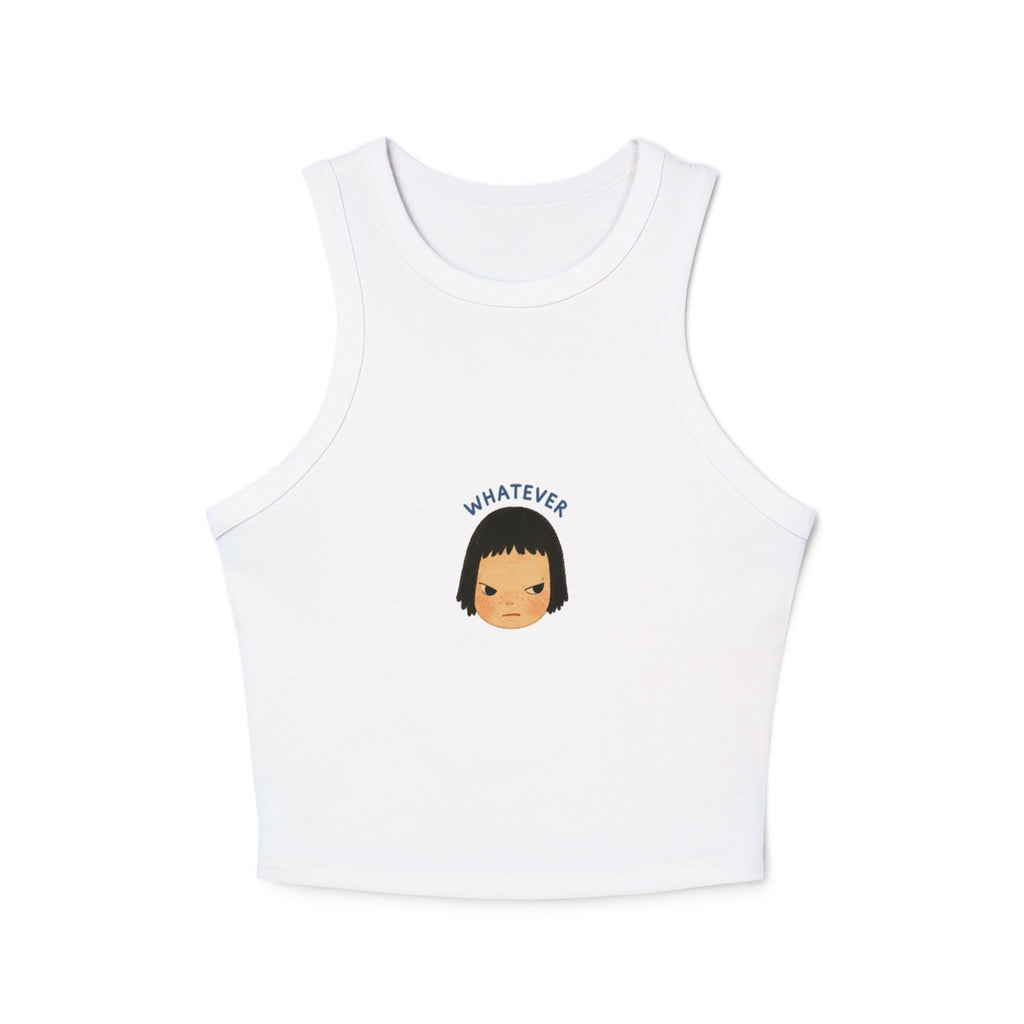 Whatever Girl Face Racer Tank Top | Cute Sassy Graphic Crop Top