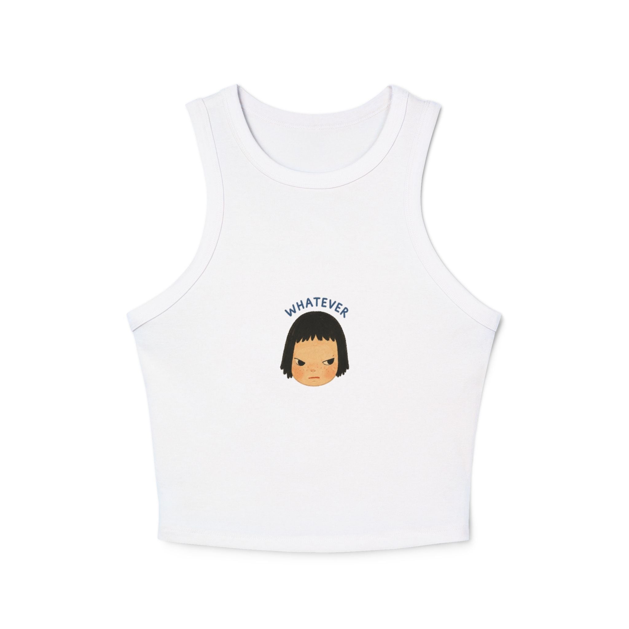 Whatever Girl Face Racer Tank Top | Cute Sassy Graphic Crop Top