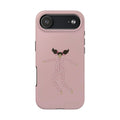 Pink Girl Drawing Tough Phone Case, Cute Protective Cover, Stylish Phone Accessories, Customizable Phone Case, Trendy Cell Phone Case