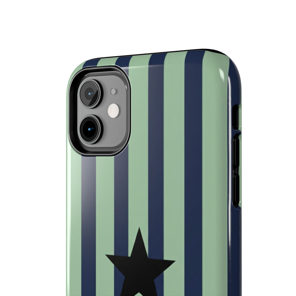 Stylish Tough Phone Cases, Durable Smartphone Covers, Trendy Tech Accessories, Unique Gifts for Teens, Striped Star Design